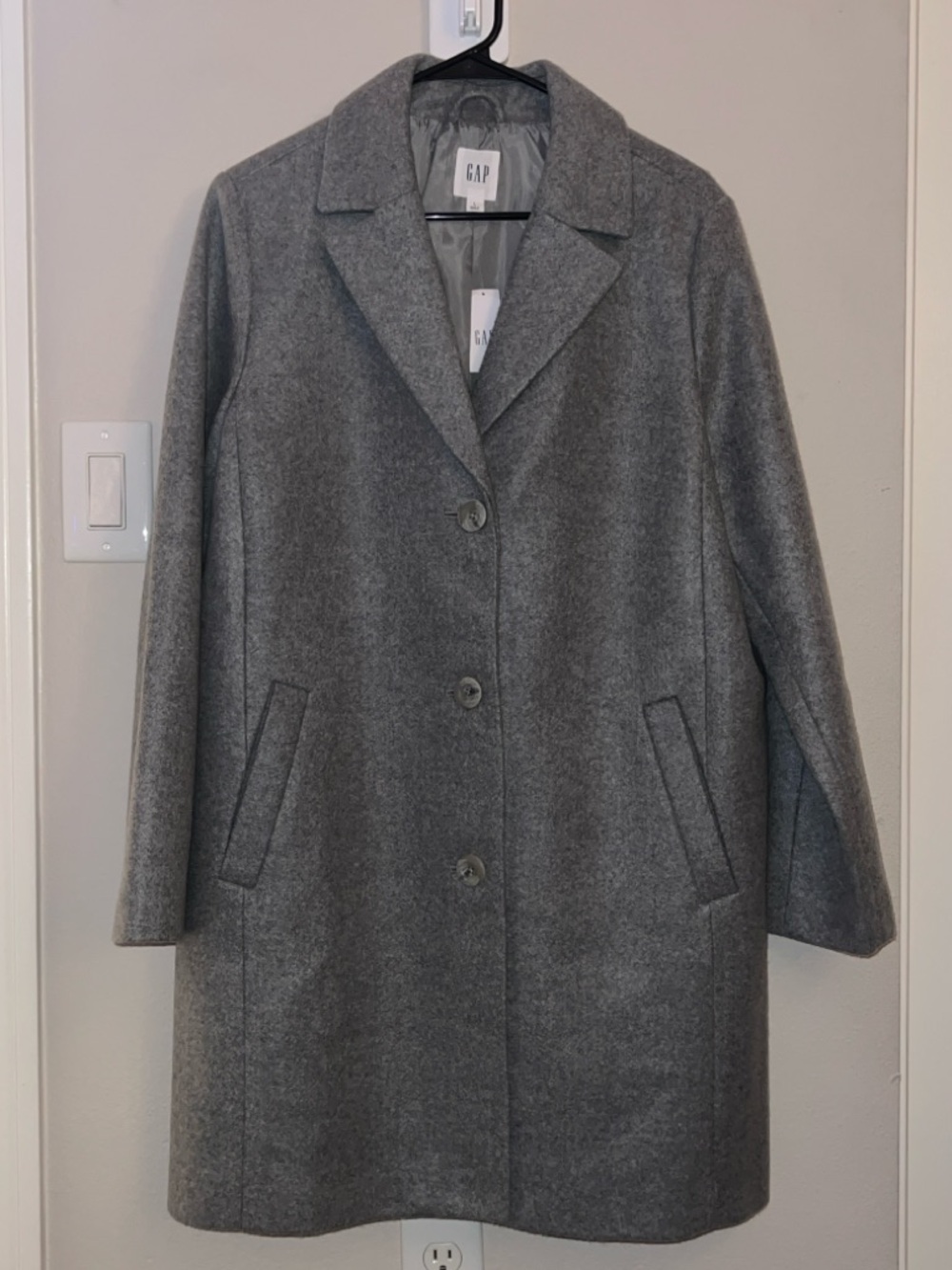 GAP Women's Grey Single-Breasted Pea Coat